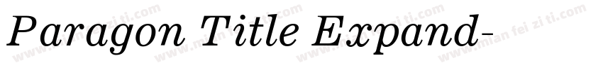 Paragon Title Expand字体转换